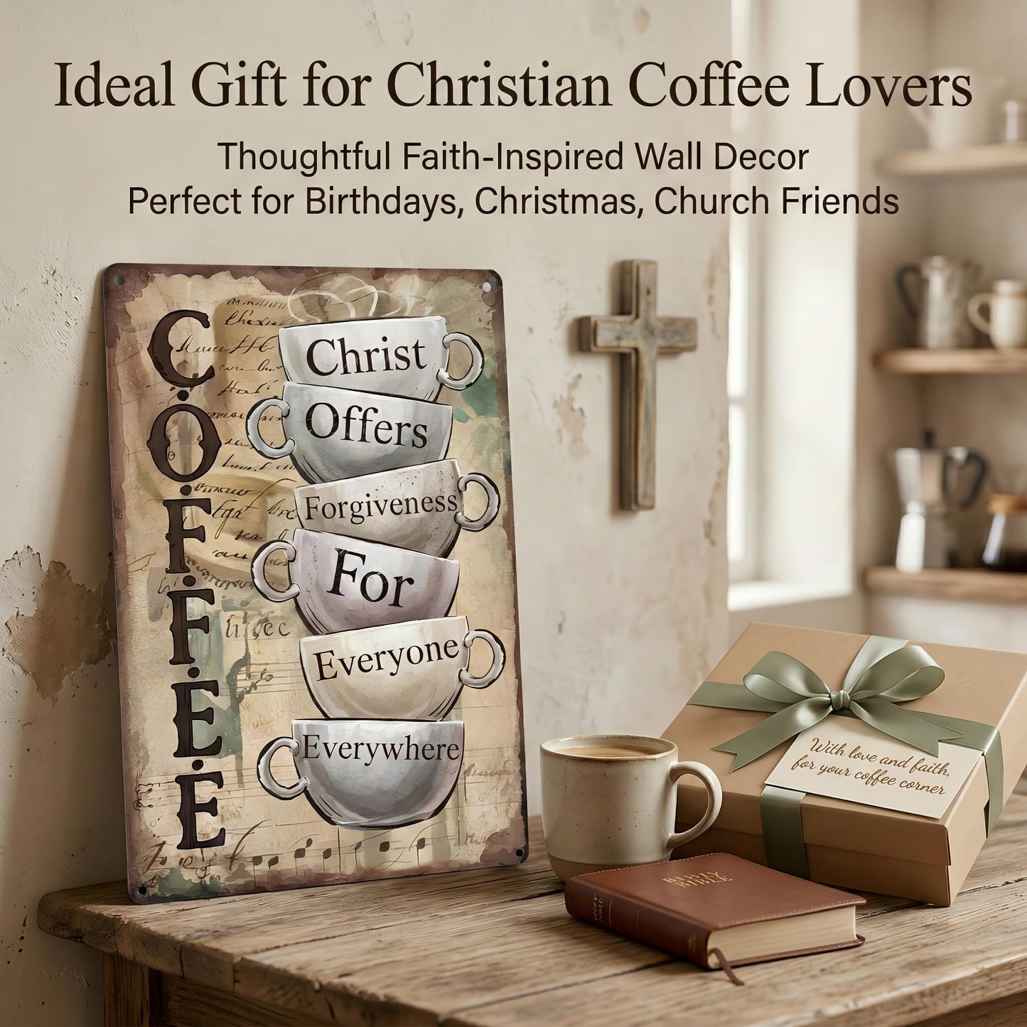 Christ Offers Forgiveness for Everyone 12x8 Metal Sign