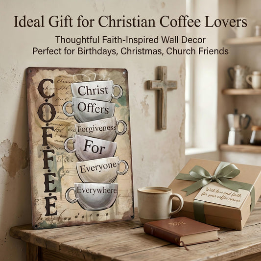 Christ Offers Forgiveness for Everyone 12x8 Metal Sign